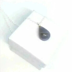 New 925 Silver Healing Agate Teardrop Necklace